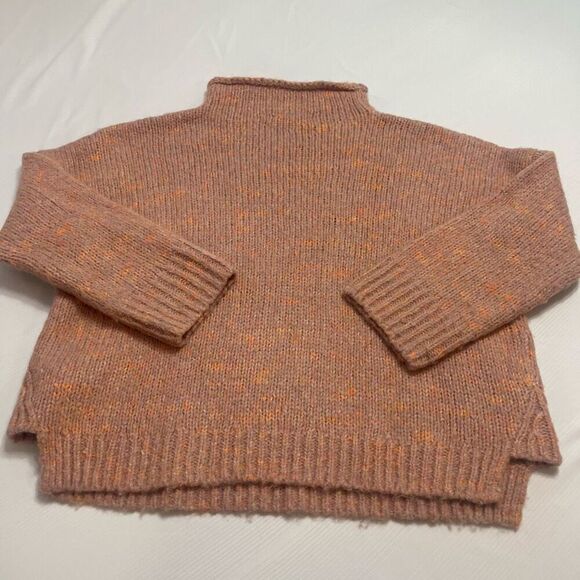 Madewell Pink Mock Neck Wool Alpaca Sweater Size Small - Picture 7 of 8